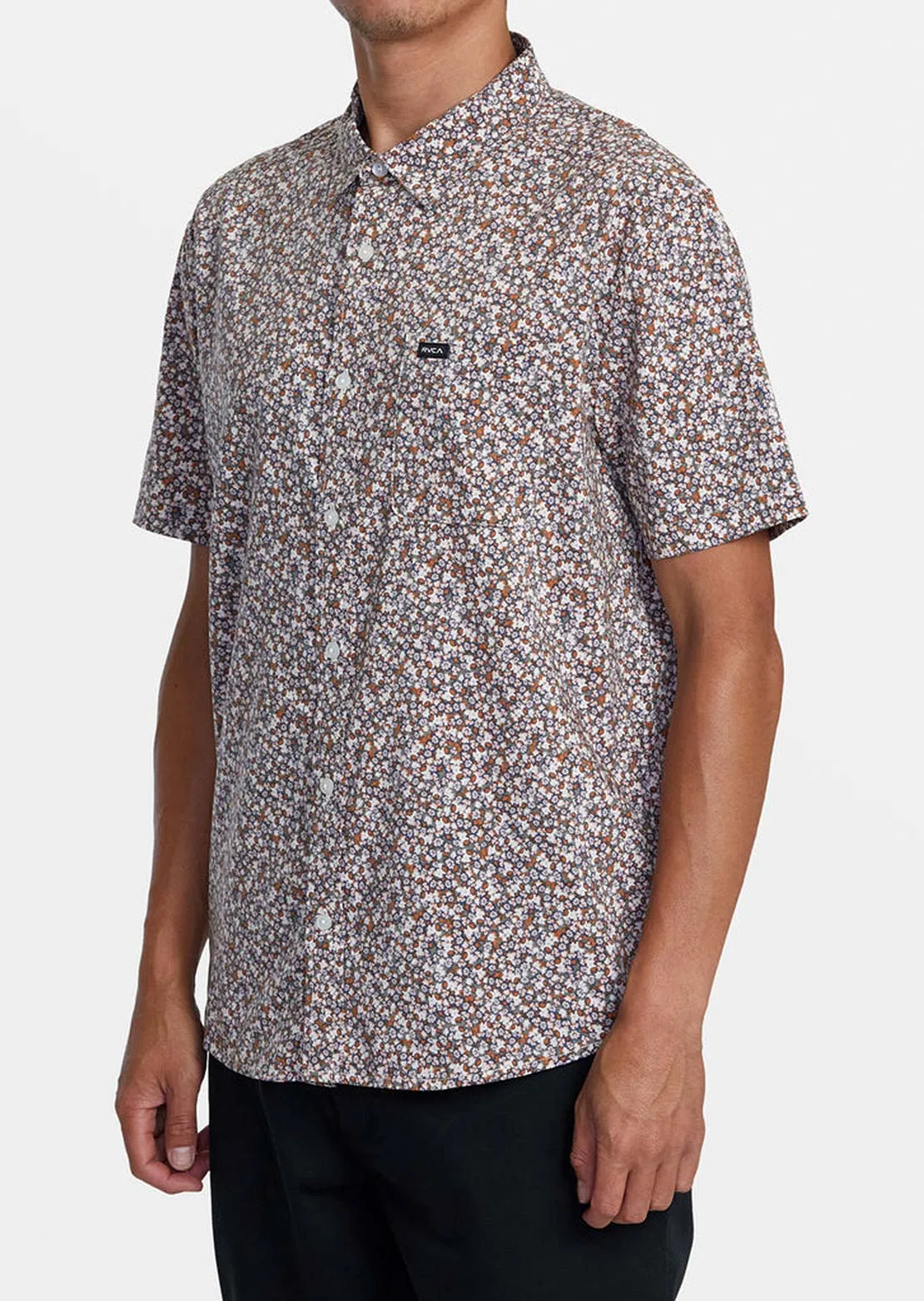 RVCA Men's Micro Garden Button Up Shirts