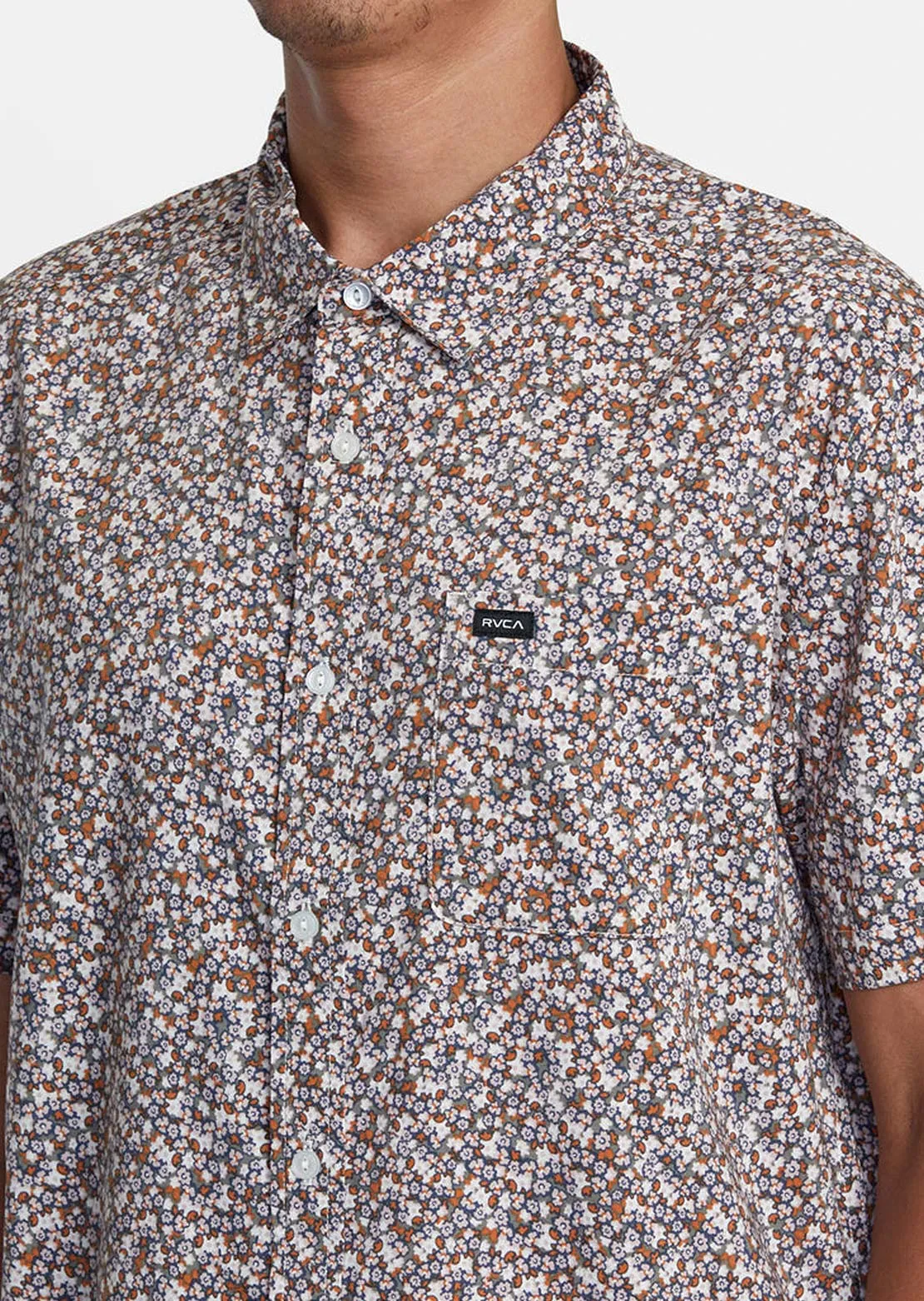 RVCA Men's Micro Garden Button Up Shirts