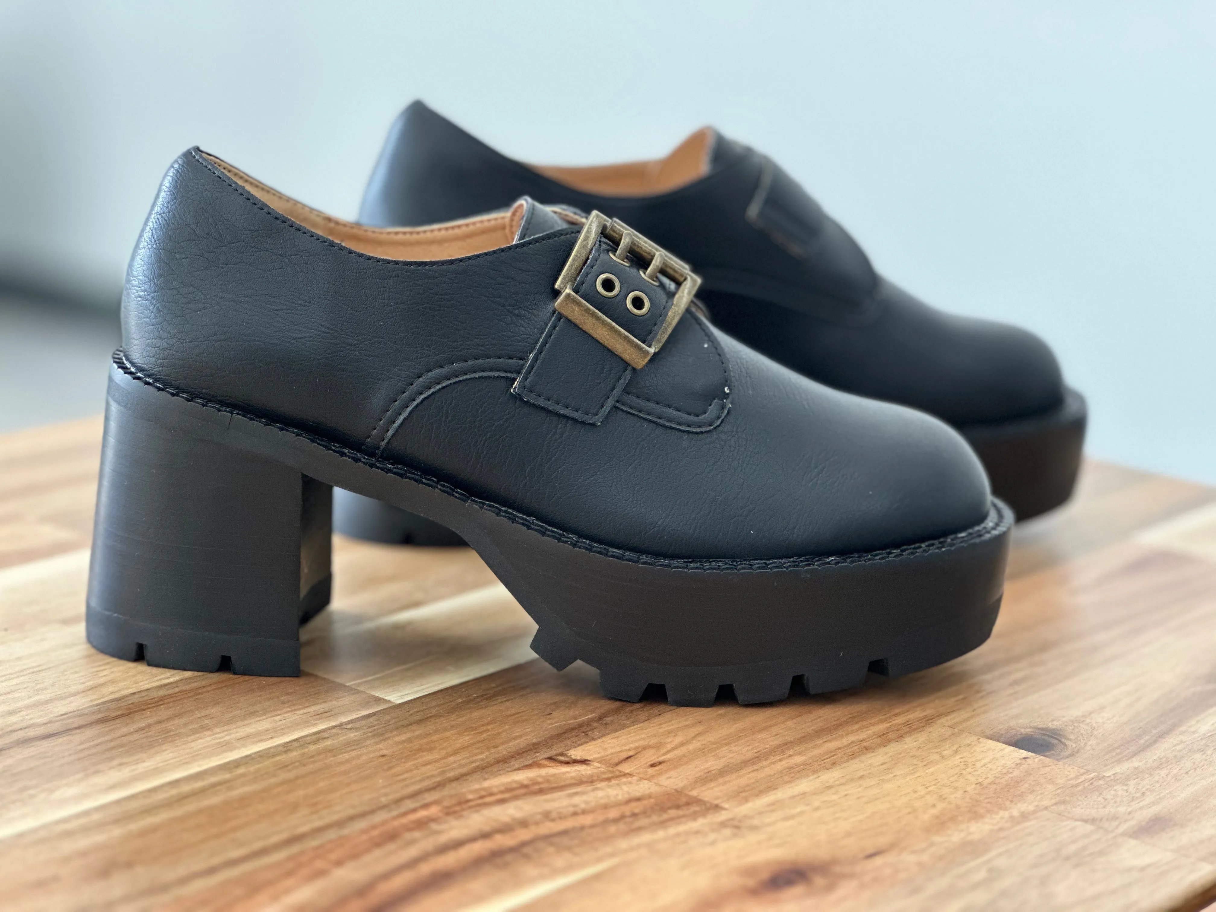 Sarah Buckled Platform Loafers