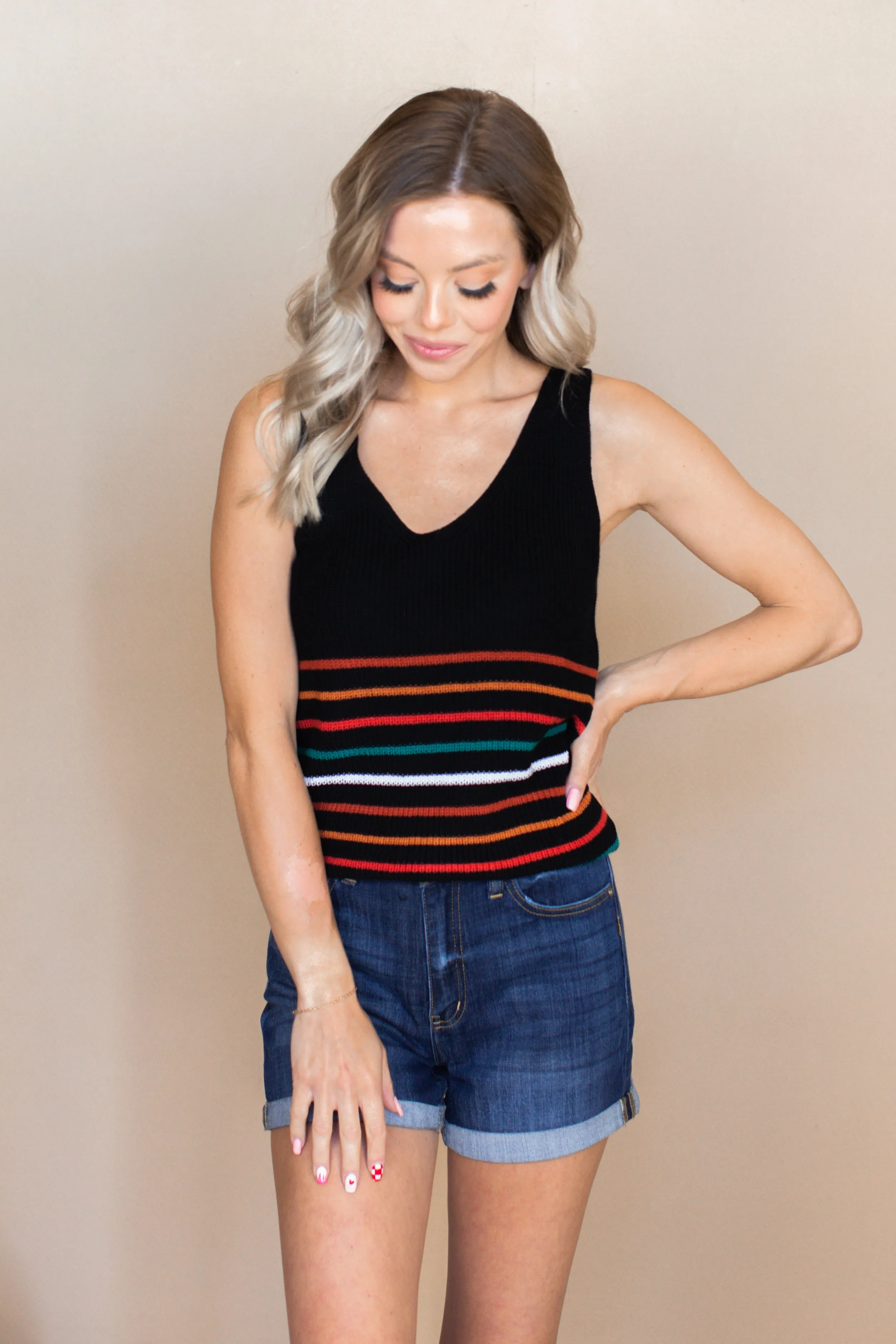 Saylor Striped Knit Tank - 4 Colors