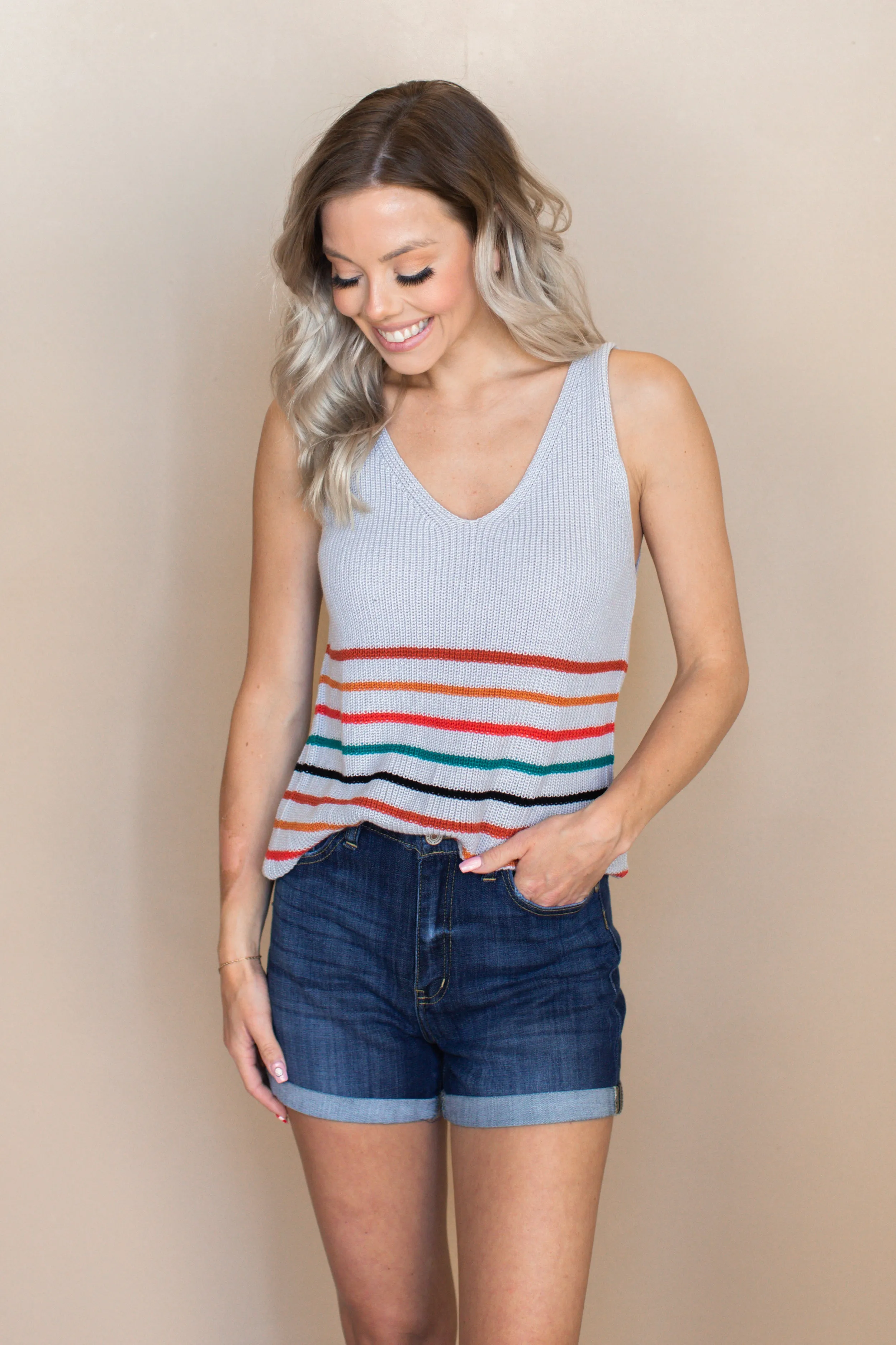 Saylor Striped Knit Tank - 4 Colors