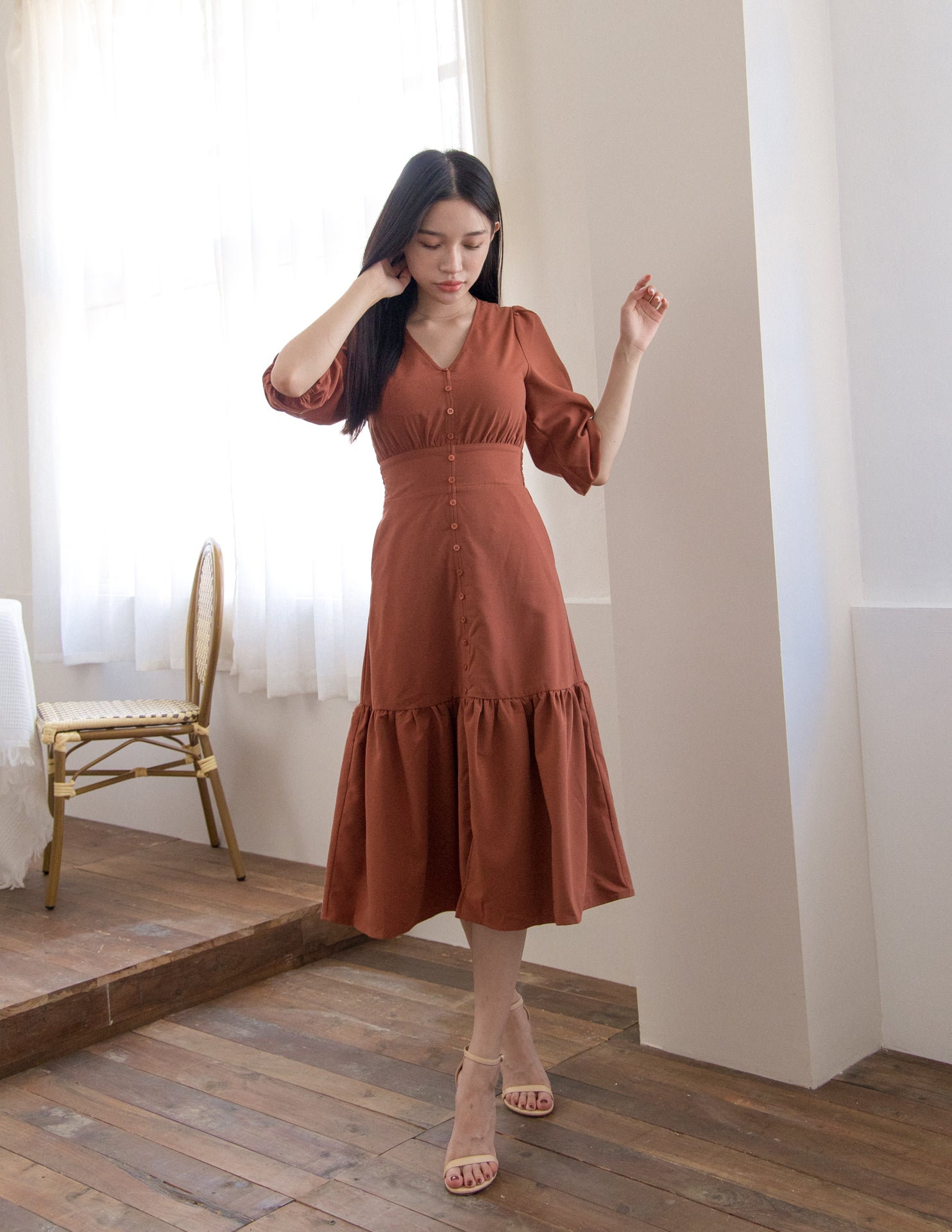 Sienna Dress in Rust