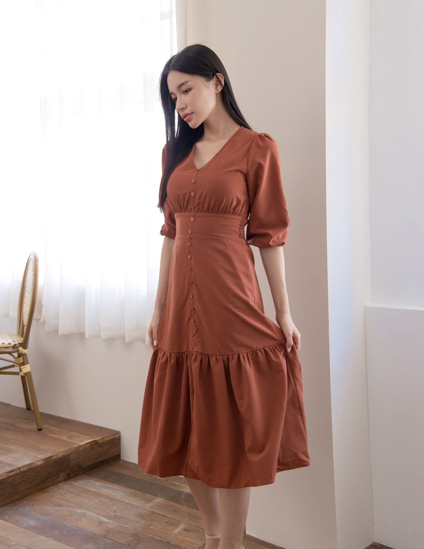 Sienna Dress in Rust