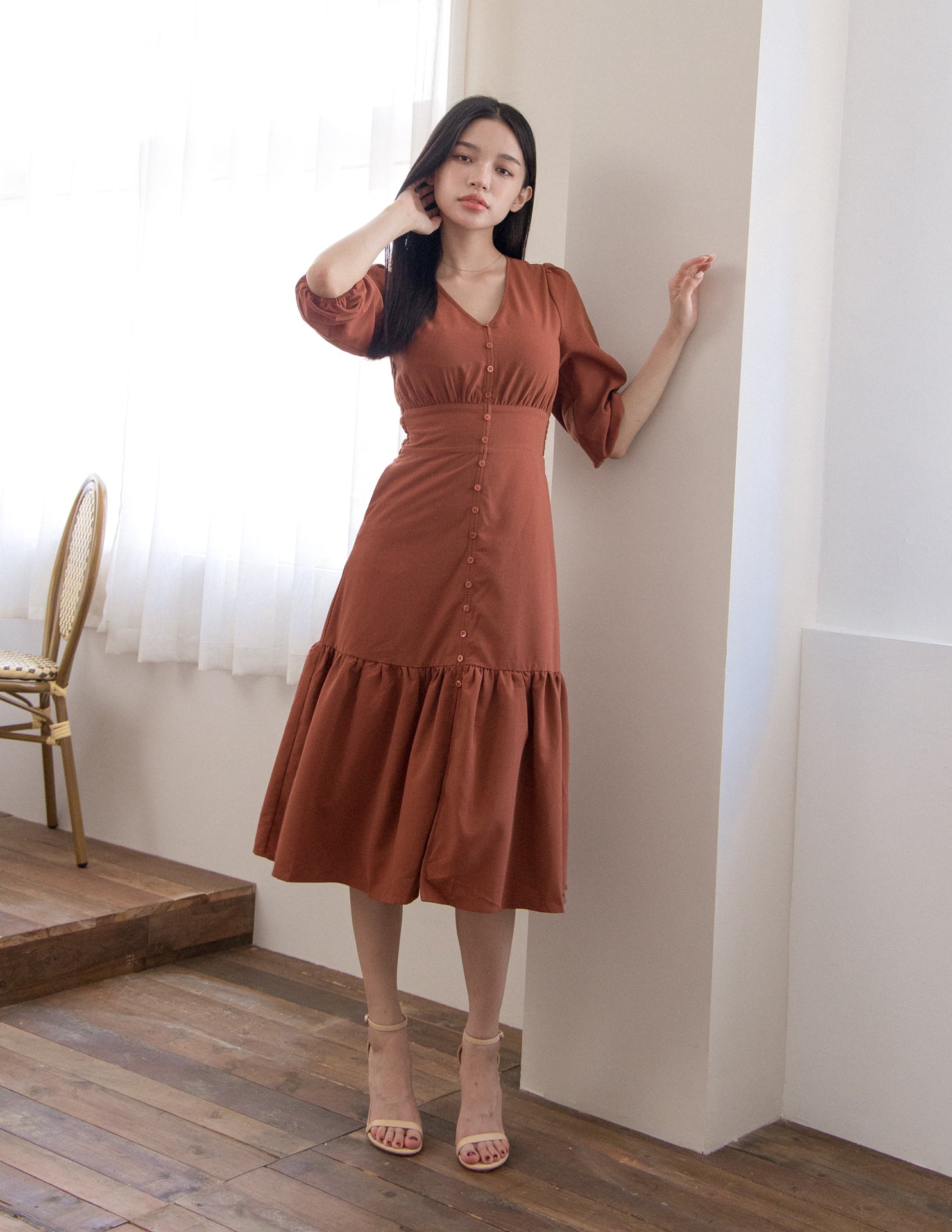 Sienna Dress in Rust