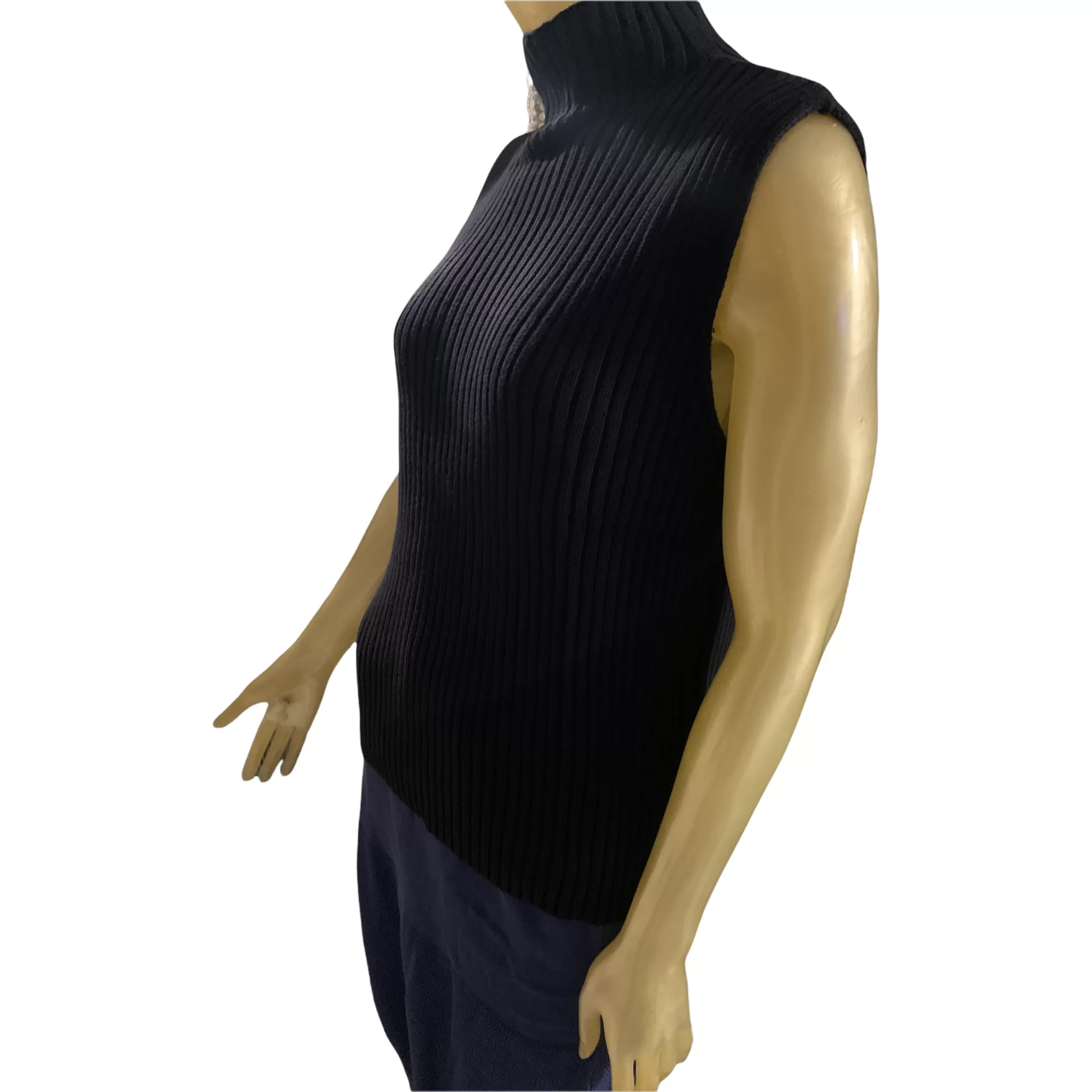 Sleeveless high neck sweater