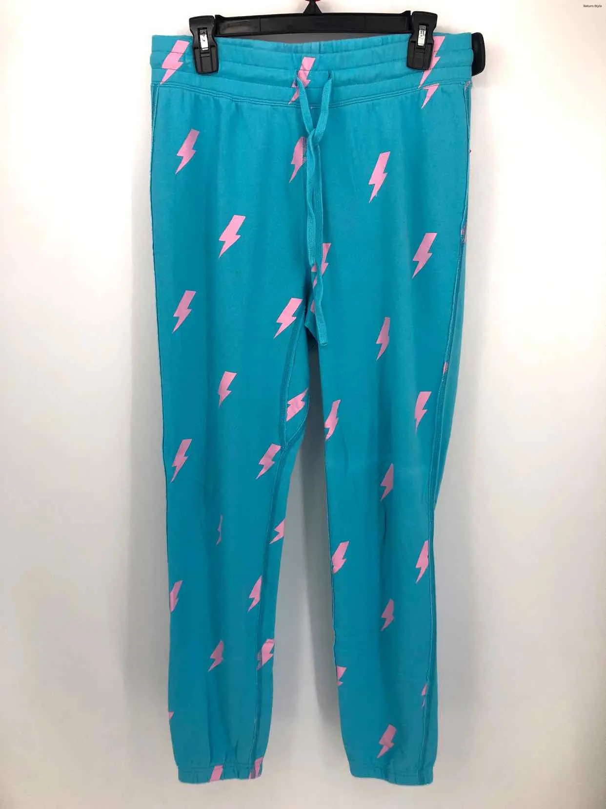 SPIRITUAL GANGSTER Blue Pink Lightning Sweats Size MEDIUM (M) Pants