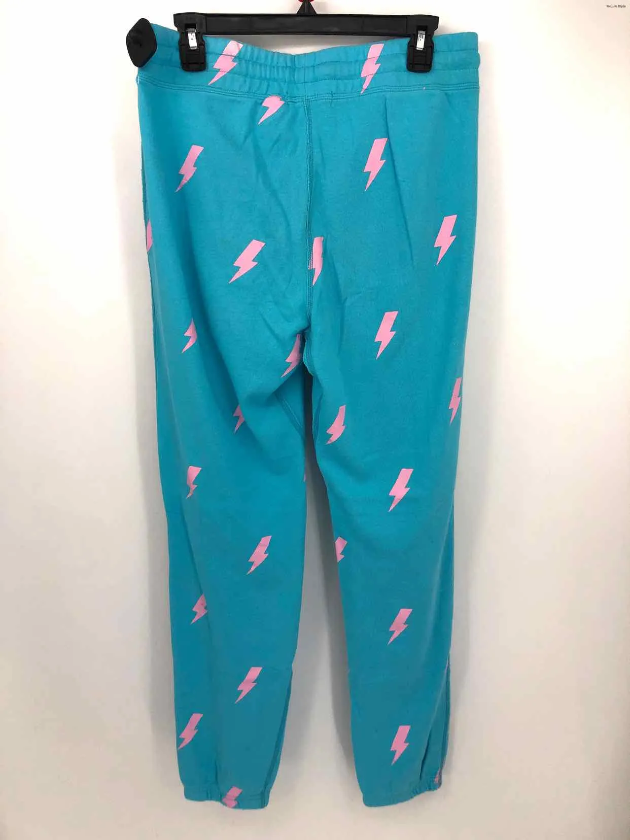 SPIRITUAL GANGSTER Blue Pink Lightning Sweats Size MEDIUM (M) Pants