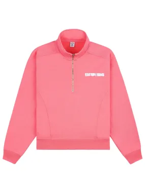 Sporty & Rich Bold Logo Quarter-Zip Sweatshirt in Cotton Candy