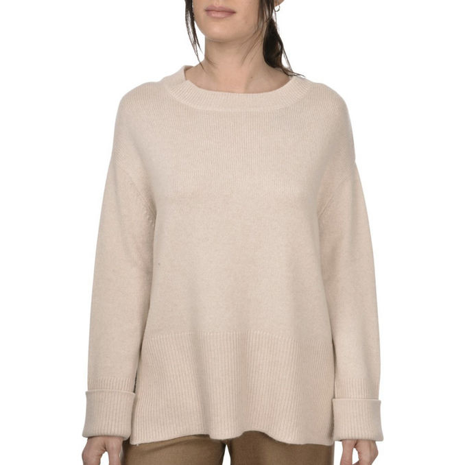 SWEATER MIXED WOOL Woman Beige