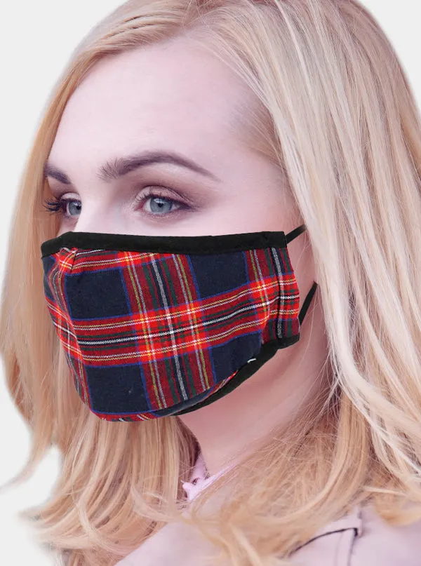 Tartan Plaid 2 Layer Face Mask