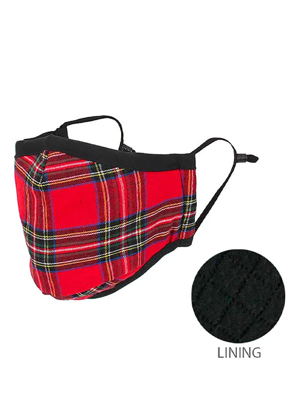 Tartan Plaid 2 Layer Face Mask