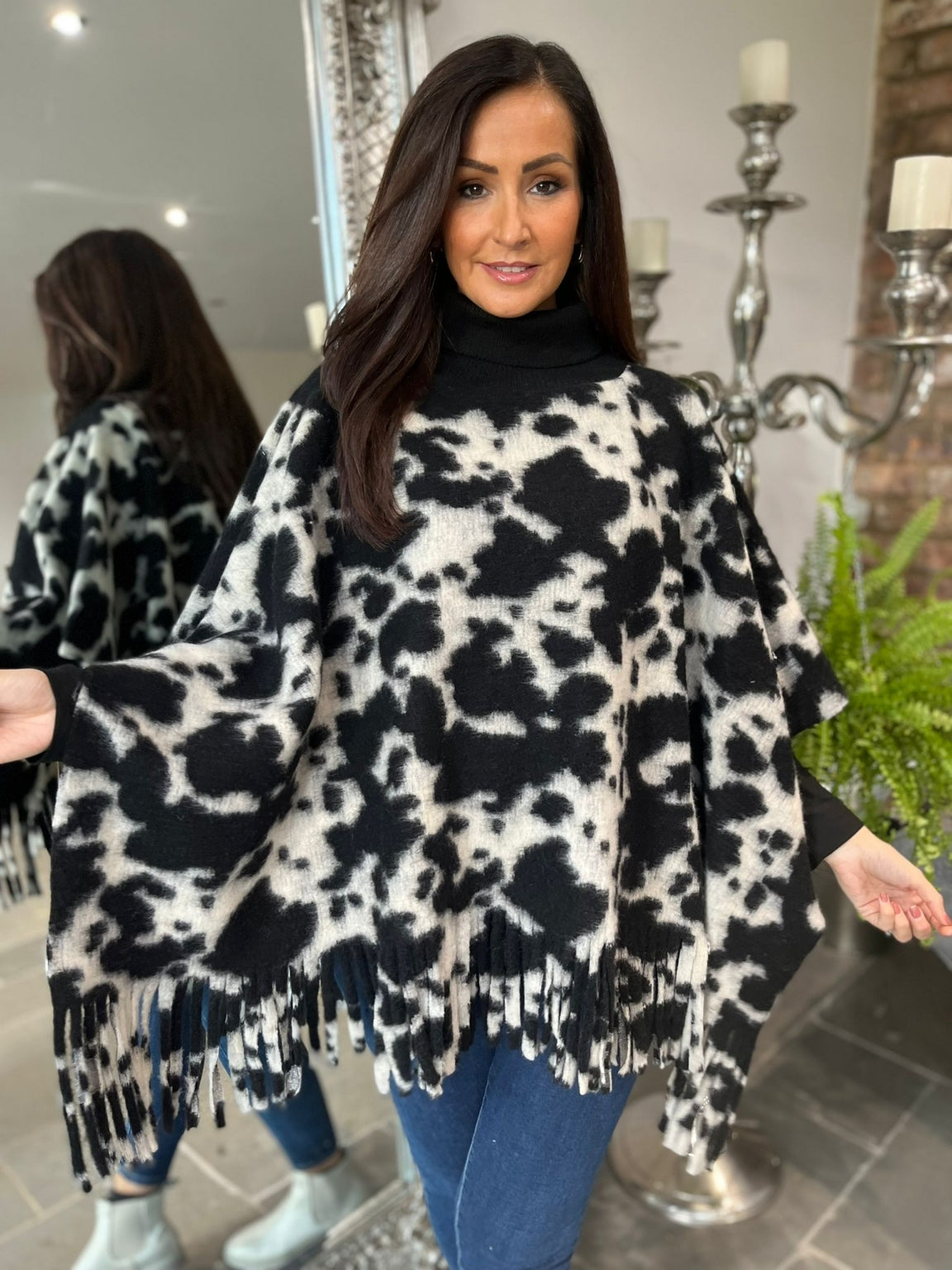 Tassel Hem Poncho Savannah