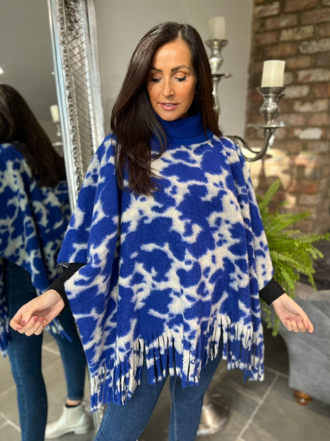 Tassel Hem Poncho Savannah