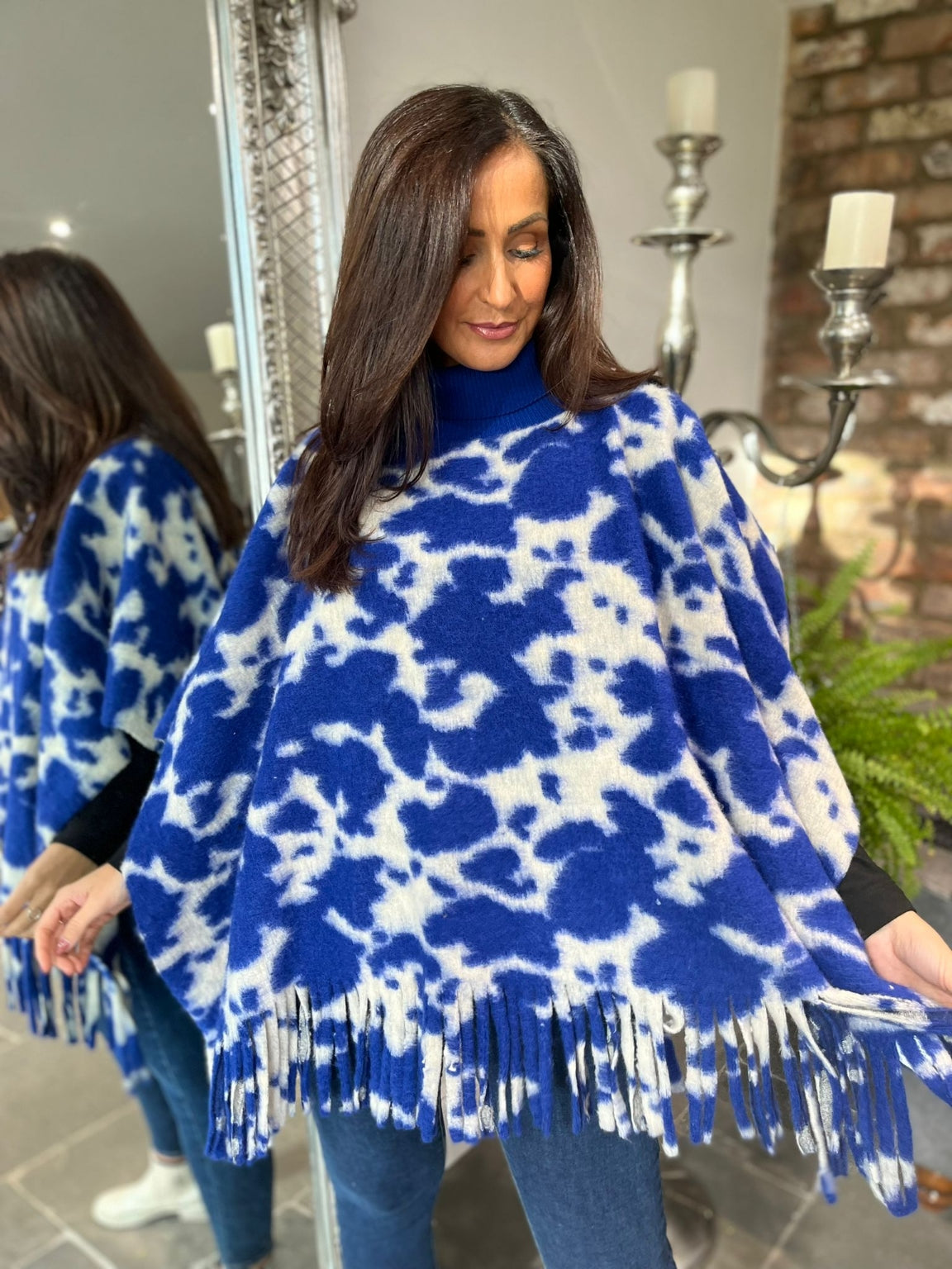 Tassel Hem Poncho Savannah