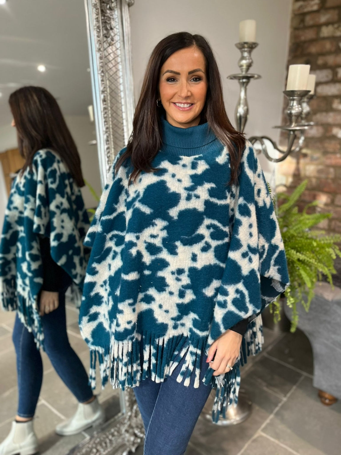 Tassel Hem Poncho Savannah