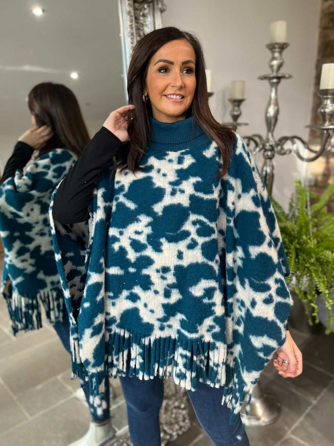 Tassel Hem Poncho Savannah