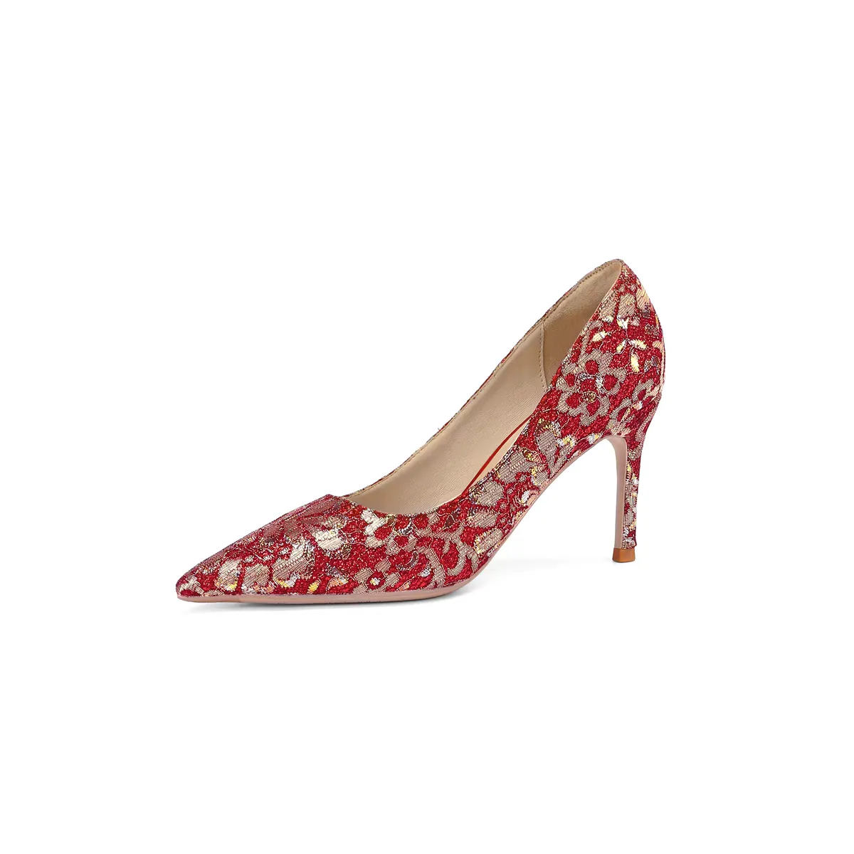 The Hong Oriental Red Floral Heels