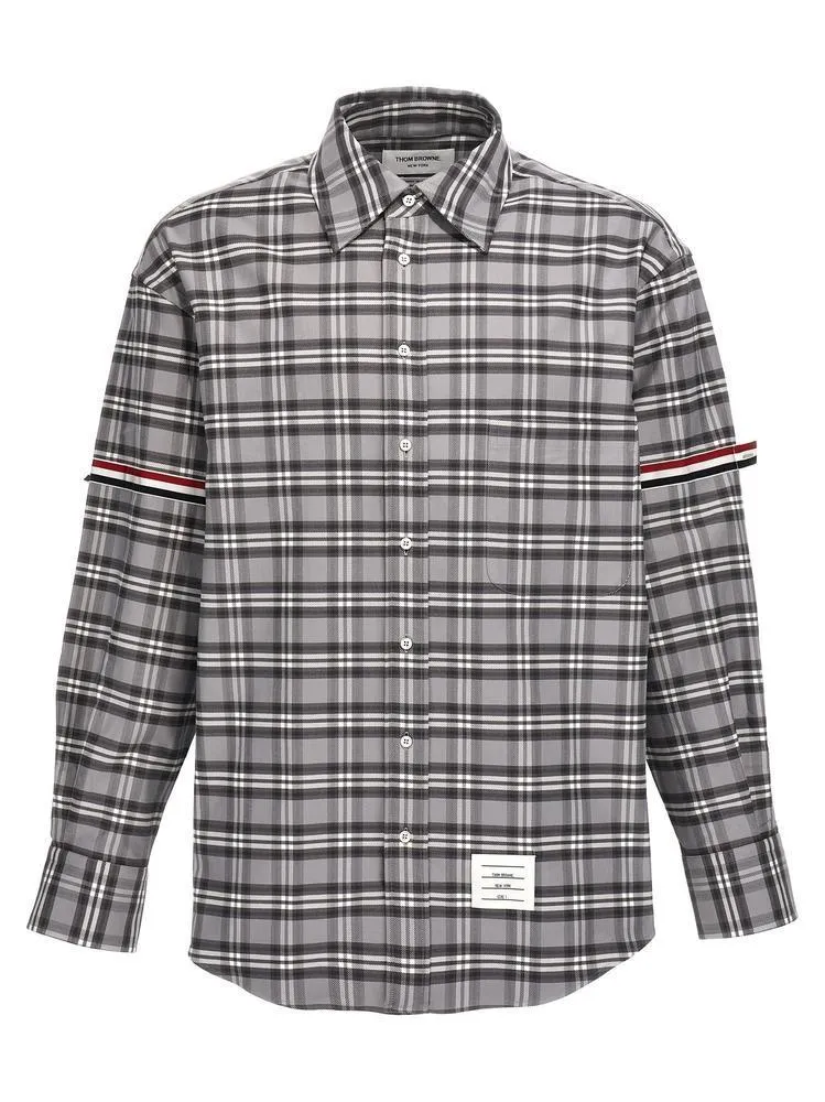 THOM BROWNE  |Other Plaid Patterns Street Style Long Sleeves Cotton