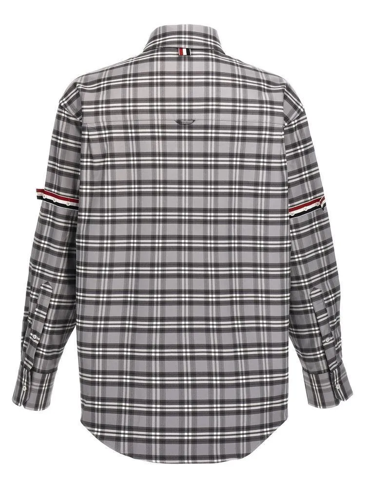 THOM BROWNE  |Other Plaid Patterns Street Style Long Sleeves Cotton