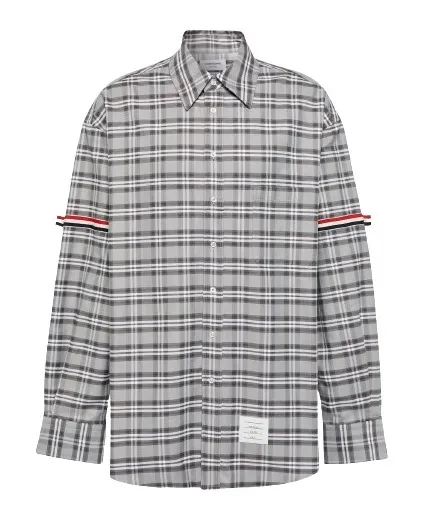 THOM BROWNE  |Other Plaid Patterns Street Style Long Sleeves Cotton