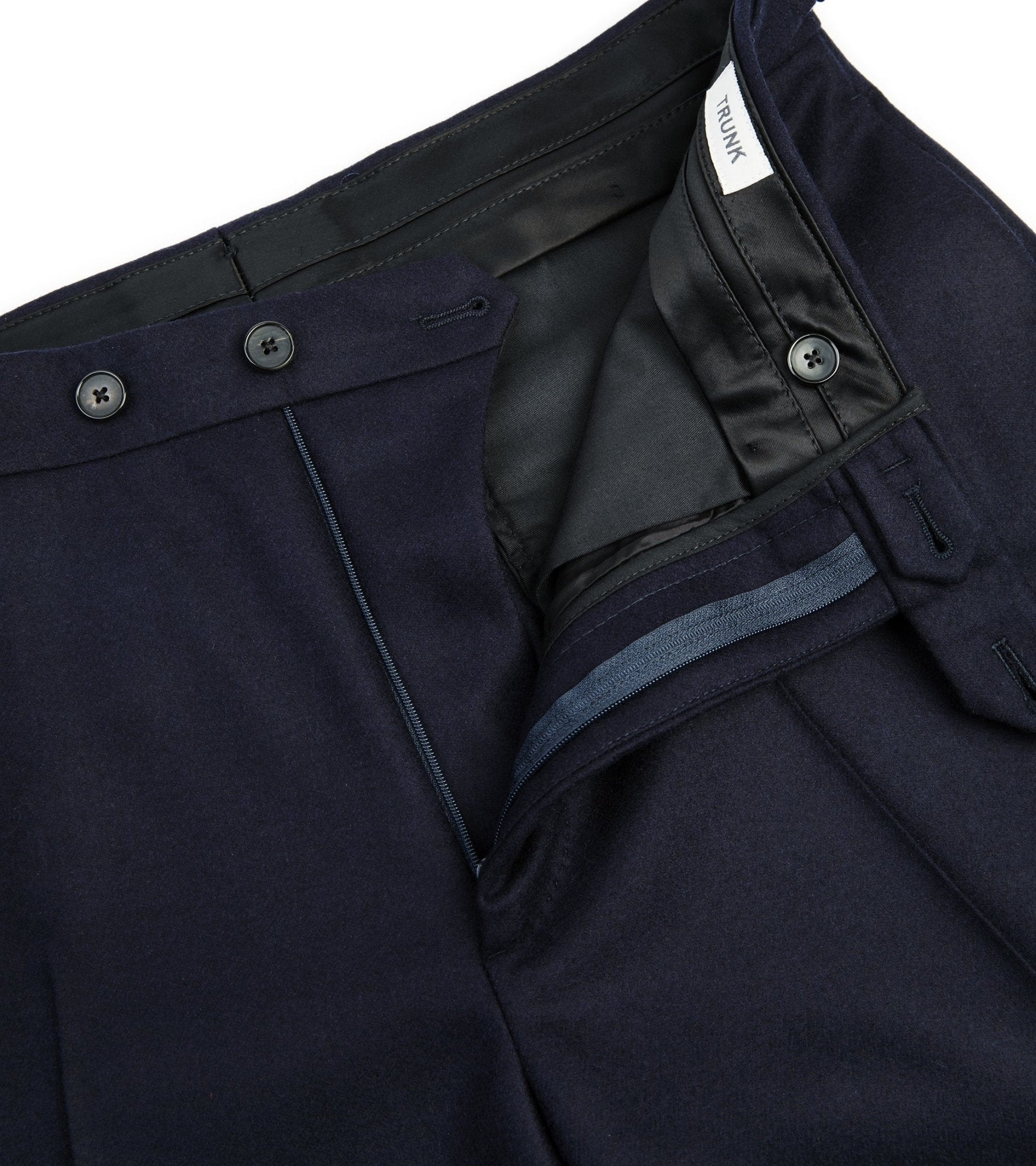 Trunk Wigmore Wool Flannel Suit Trousers: Navy