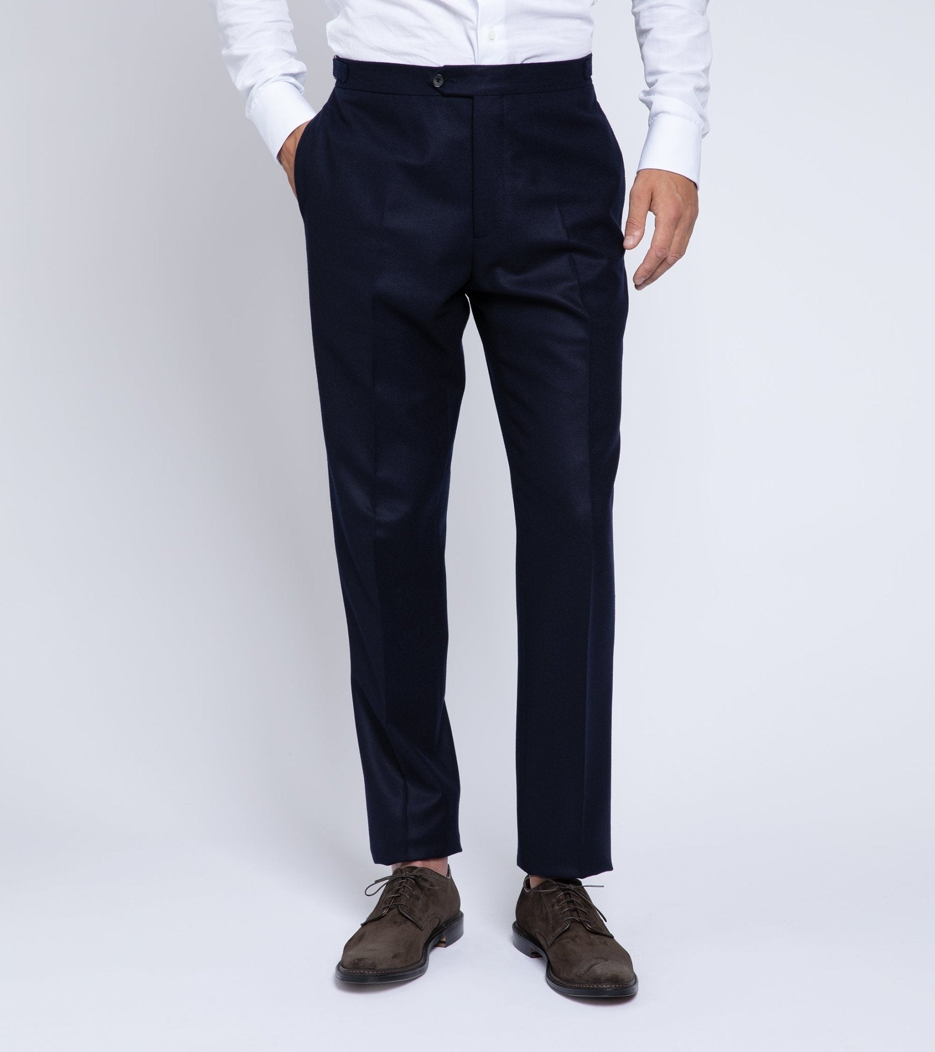 Trunk Wigmore Wool Flannel Suit Trousers: Navy