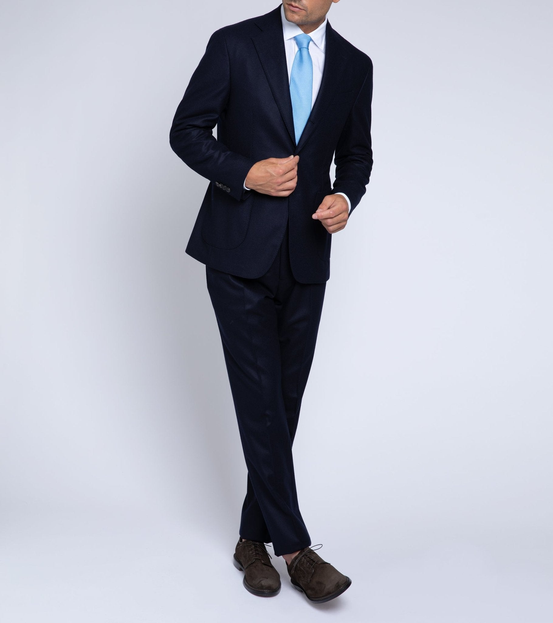 Trunk Wigmore Wool Flannel Suit Trousers: Navy