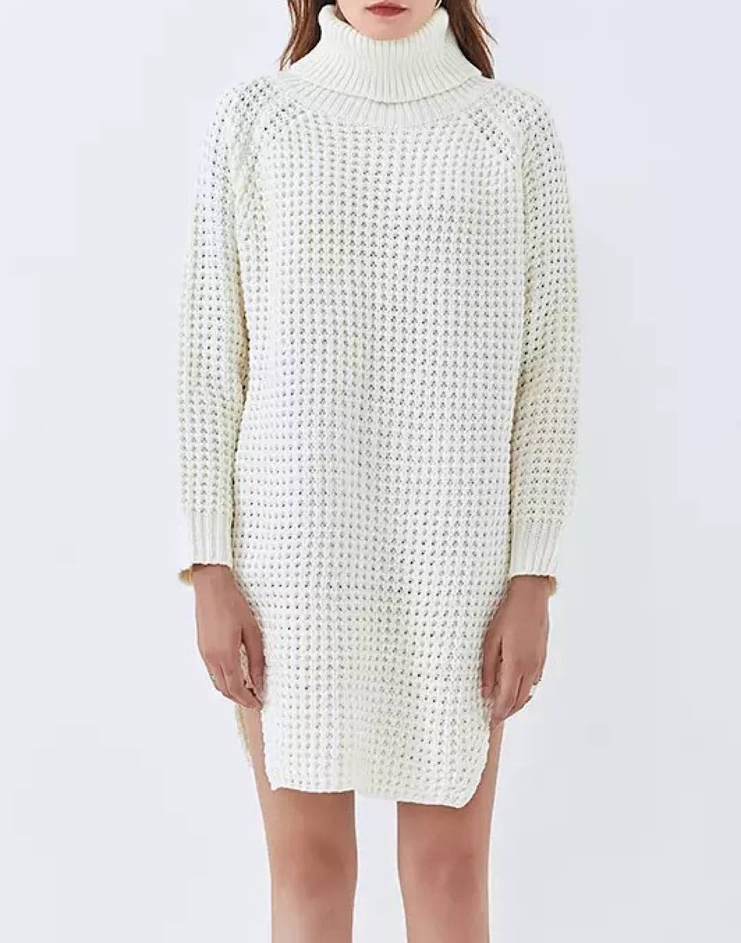 Turtleneck Knitted Sweater Dress