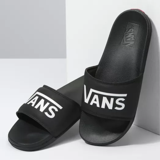 Vans Men's Black Classic Logo Slides On