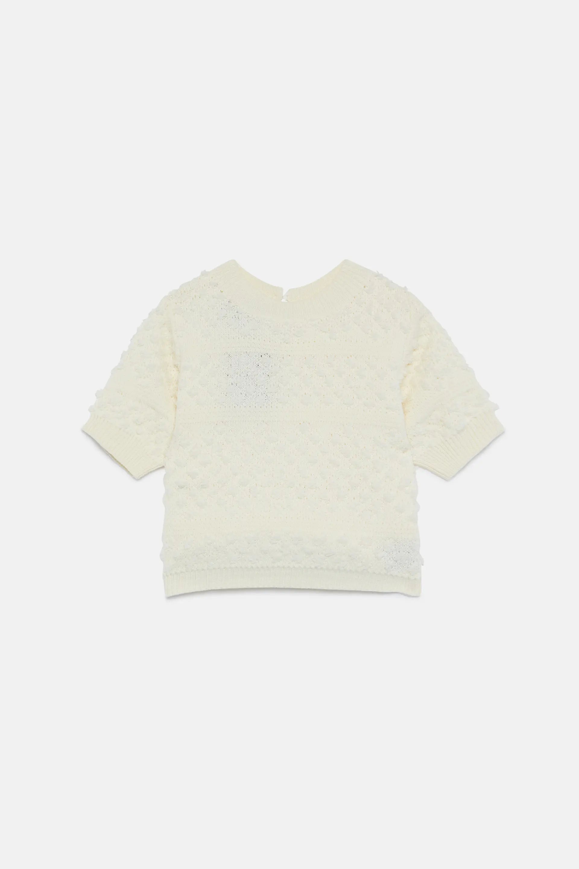 Wild Pony White short sleeve knitted sweater