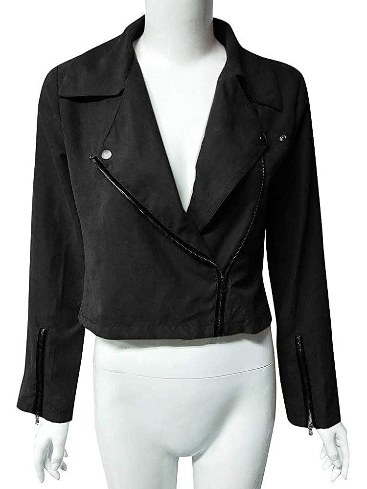 Women's Heated Suede Moto Biker Jacket