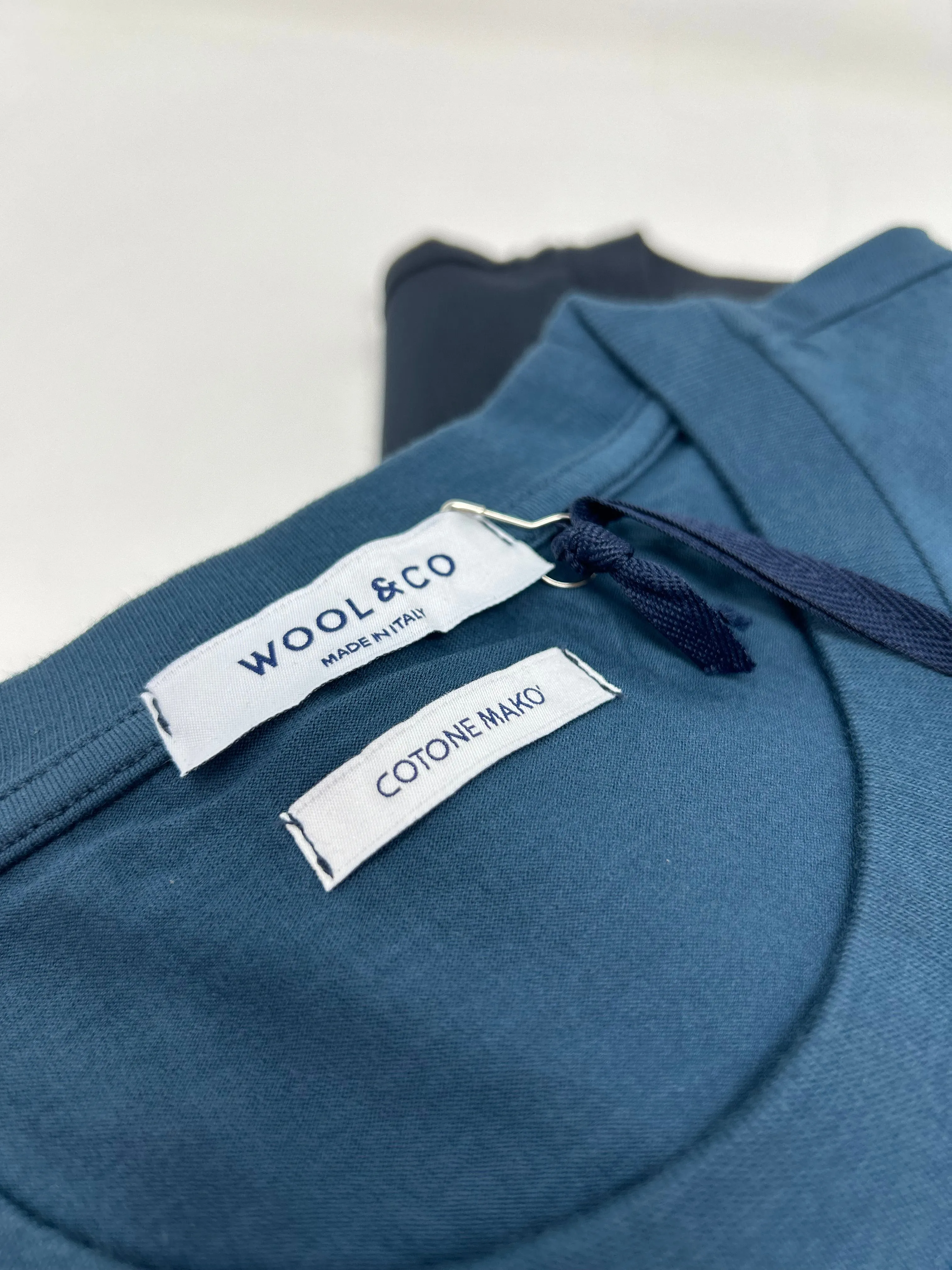 WOOL & CO T-SHIRT GIROCOLLO BLU