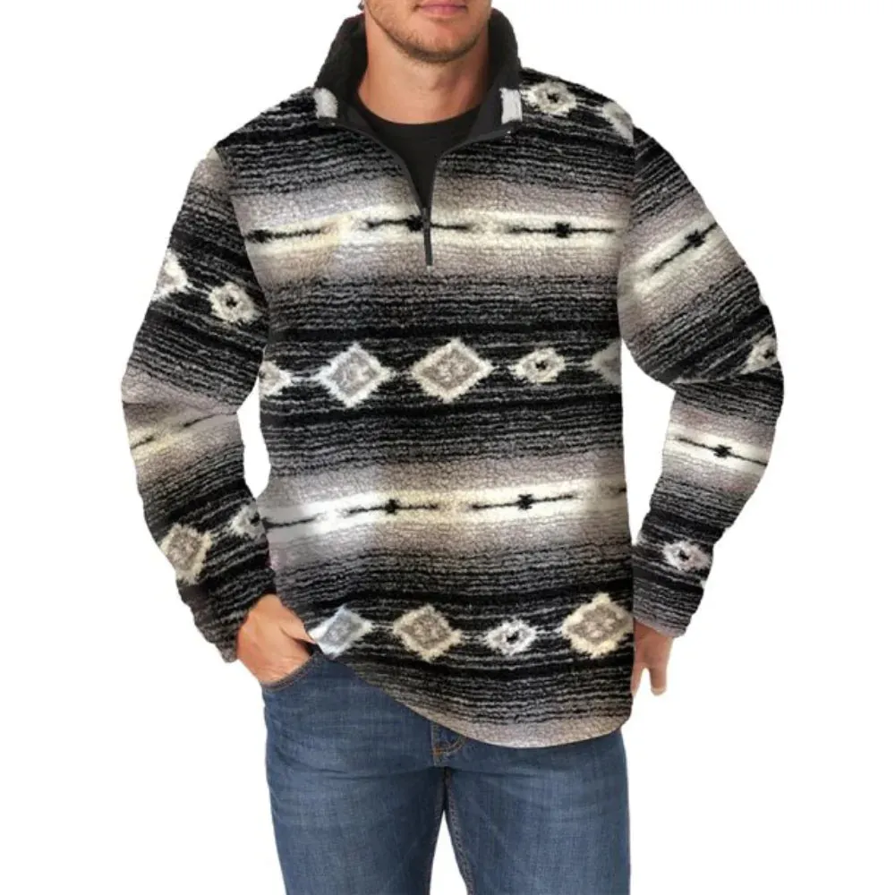 Wrangler Mens Aztec Sherpa Pullover